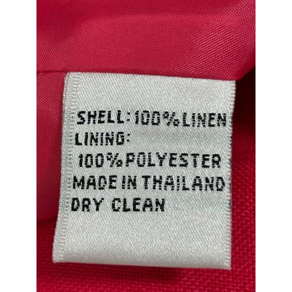Talbots Irish Linen Blazer Womens Size 24W Hot Pink Lagenlook Career Work Office - Picture 8 of 11